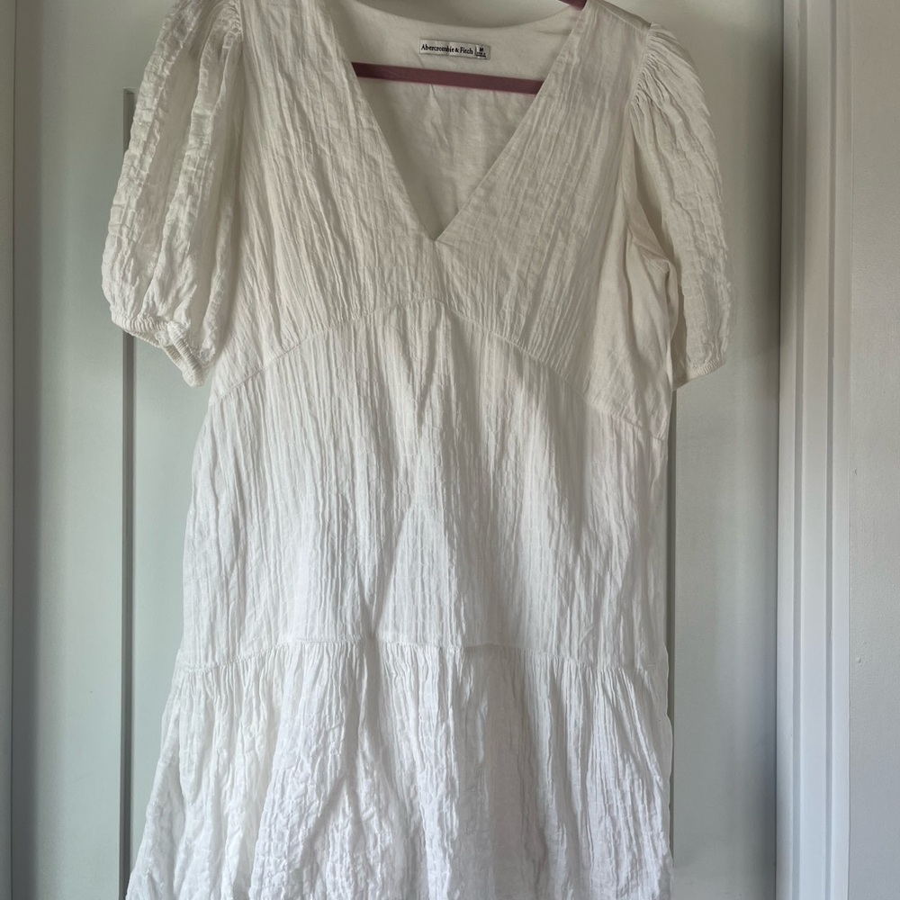 White Puff Sleeve Dress